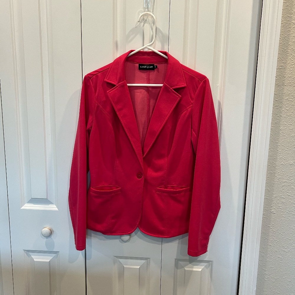 Women's Hot Pink Long Sleeve Blazer